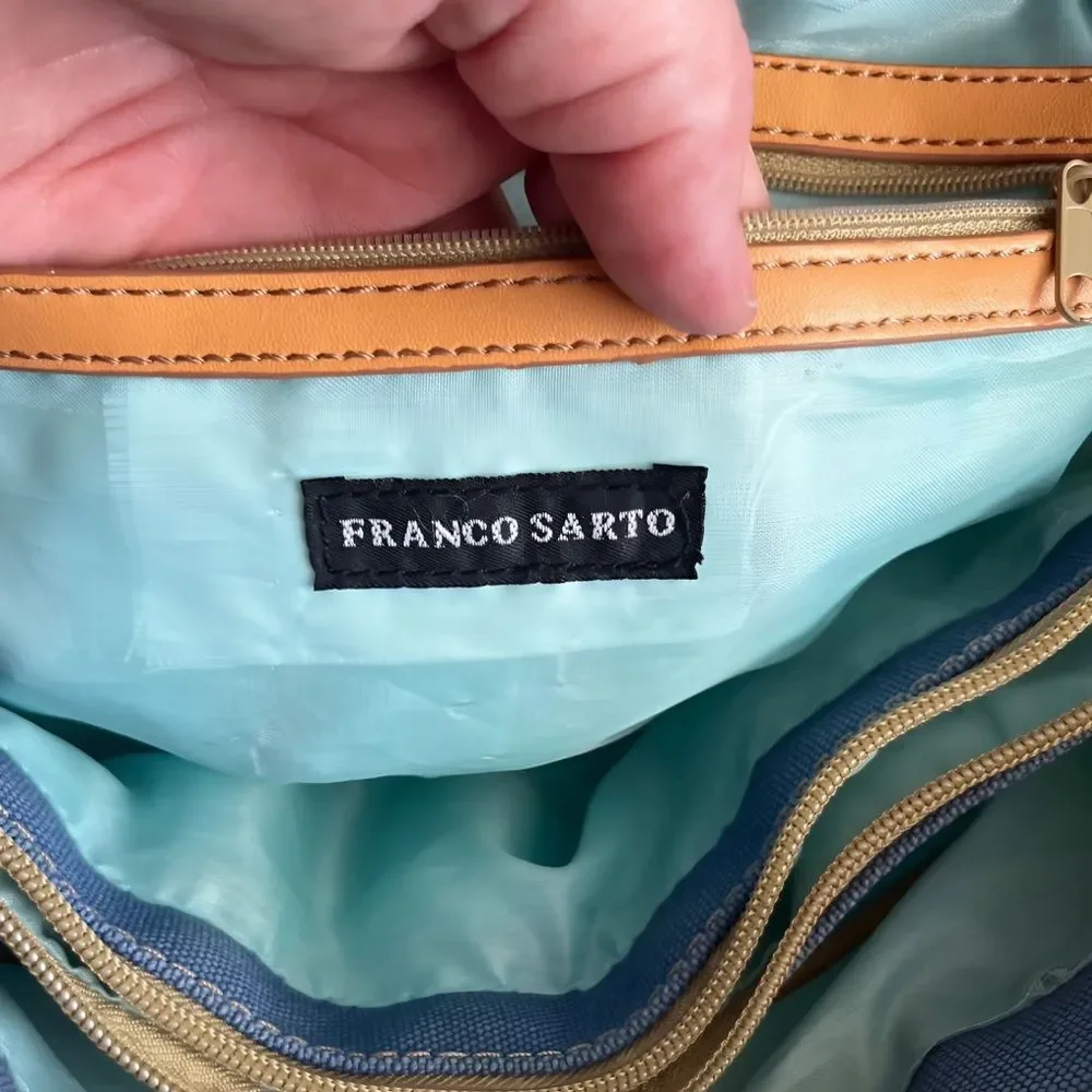 Franco Sarto bold floral cotton canvas satchel bag
